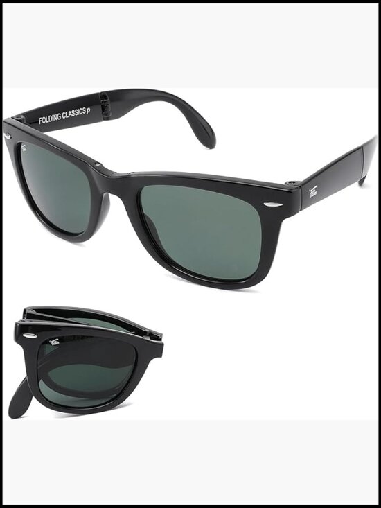 Classic Folding Sunglasses Polarized UV400 Protection with Leather Case main image 4